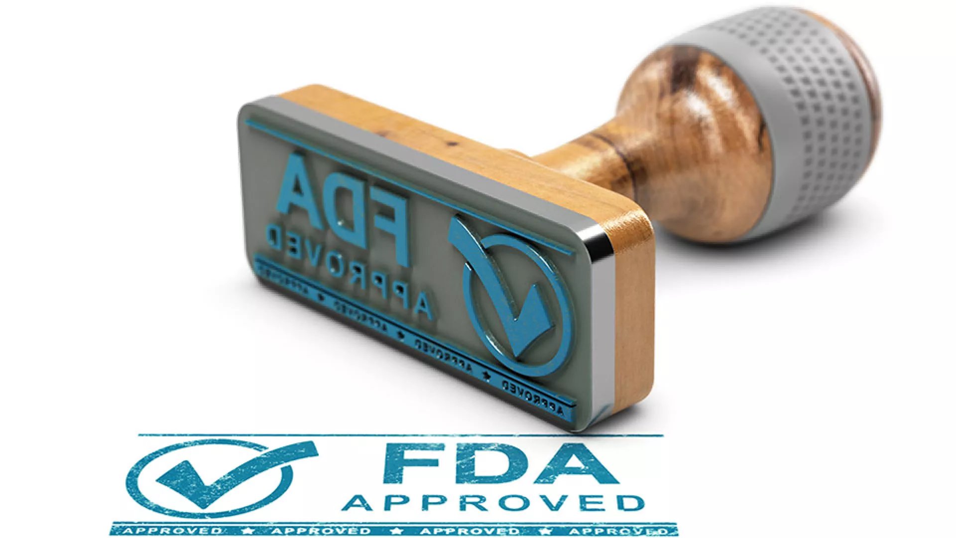 Stamp showing FDA approved